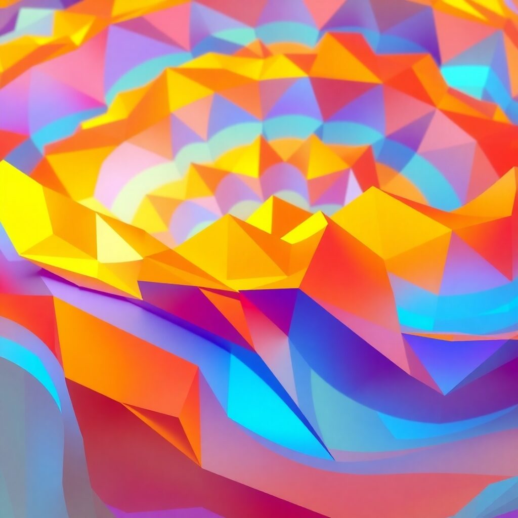 Vibrant Geometric Waves of Color – free AI stock image
