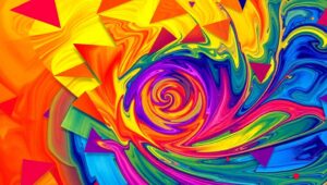 Vibrant Geometric Whirlwind – free AI stock image