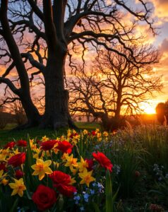 Vibrant Harmony of Colors in Nature – free AI stock image