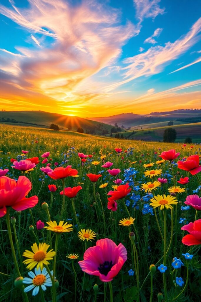 Vibrant Harmony of Colours in Nature – free AI stock image