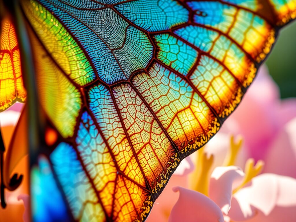 Vibrant Life of a Butterfly Wing – free AI stock image