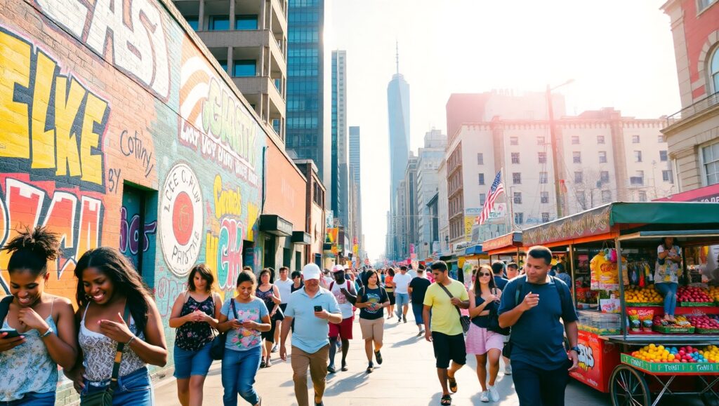 Vibrant Life on City Streets – free AI stock image