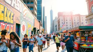 Vibrant Life on City Streets – free AI stock image