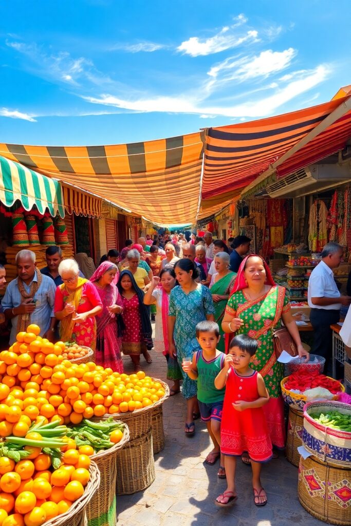 A Vibrant Market Scene Full of Life – free AI stock image