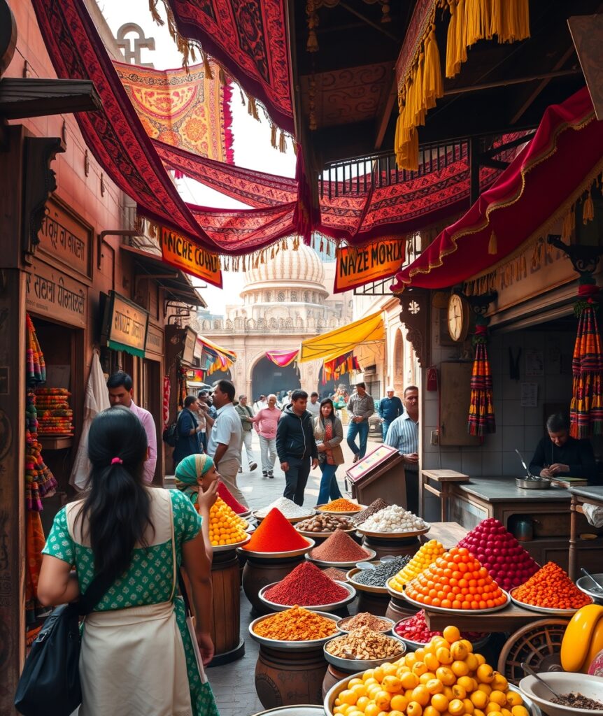Vibrant Market Scene in a Foreign City – free AI stock image