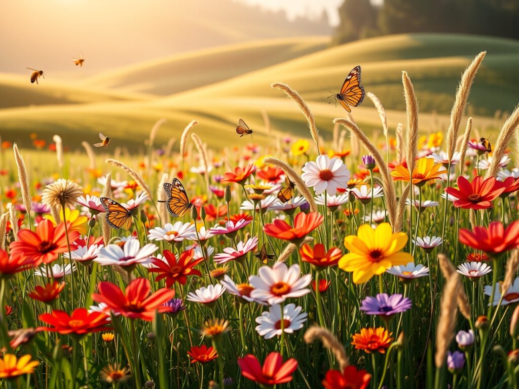 A Vibrant Meadow of Colorful Flowers – free AI stock image
