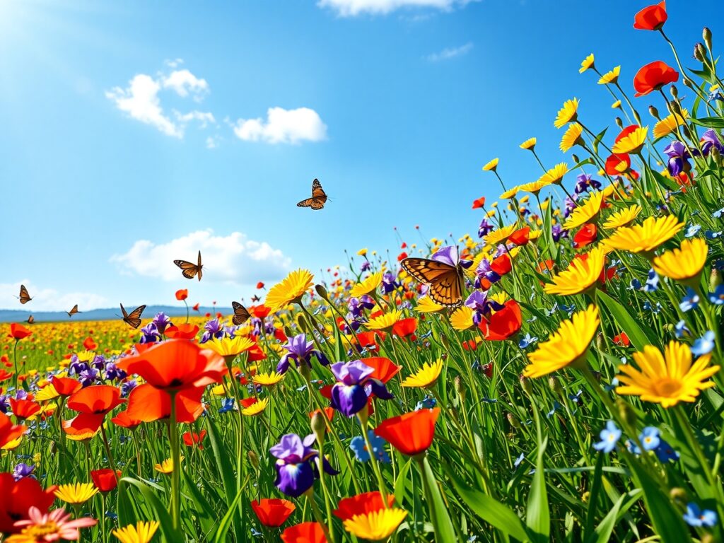 A Vibrant Meadow of Colorful Flowers – free AI stock image
