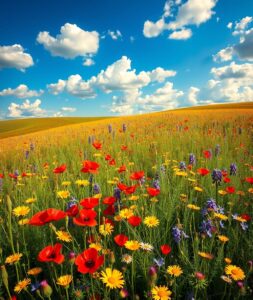 A Vibrant Meadow Filled with Wildflowers – free AI stock image