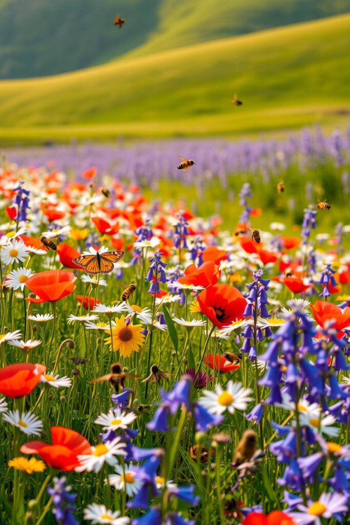 A Vibrant Meadow Filled with Wildflowers – free AI stock image