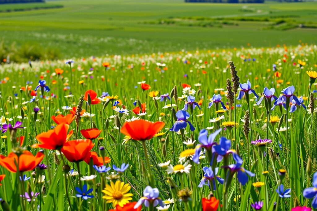 A Vibrant Meadow of Colorful Flowers – free AI stock image