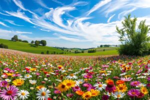 A Vibrant Meadow of Colorful Flowers – free AI stock image