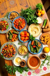 Vibrant Mediterranean Food Spread on Table – free AI stock image