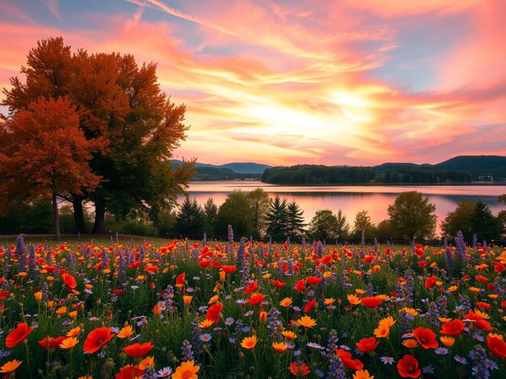 Vibrant Melodies of Nature’s Palette – free AI stock image