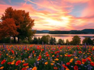 Vibrant Melodies of Nature’s Palette – free AI stock image