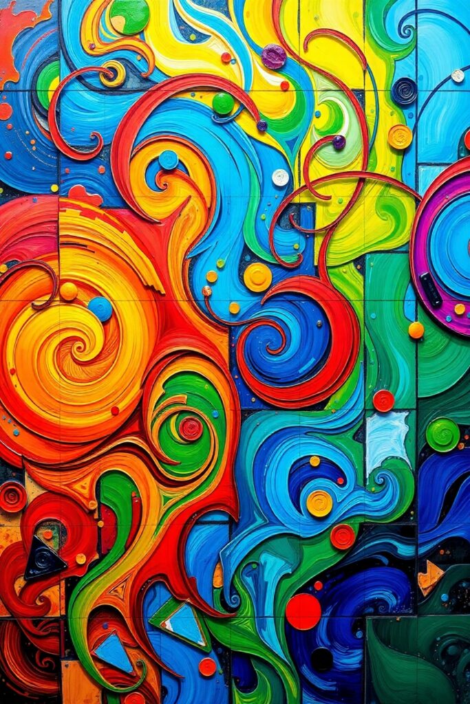 Vibrant Mosaic of Colorful Abstract Patterns – free AI stock image