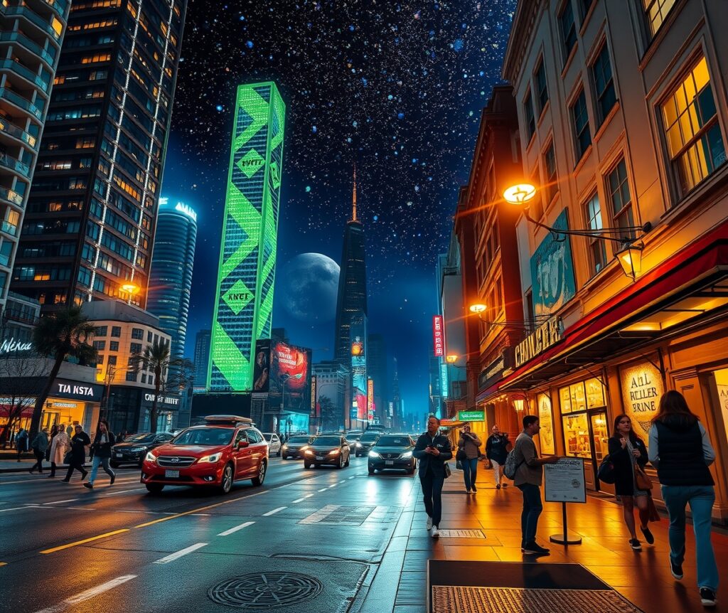 Vibrant Nightlife in the City Streets – free AI stock image