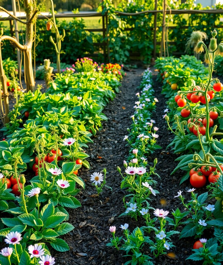 Vibrant Organic Garden Promoting Health and Wellness – free AI stock image