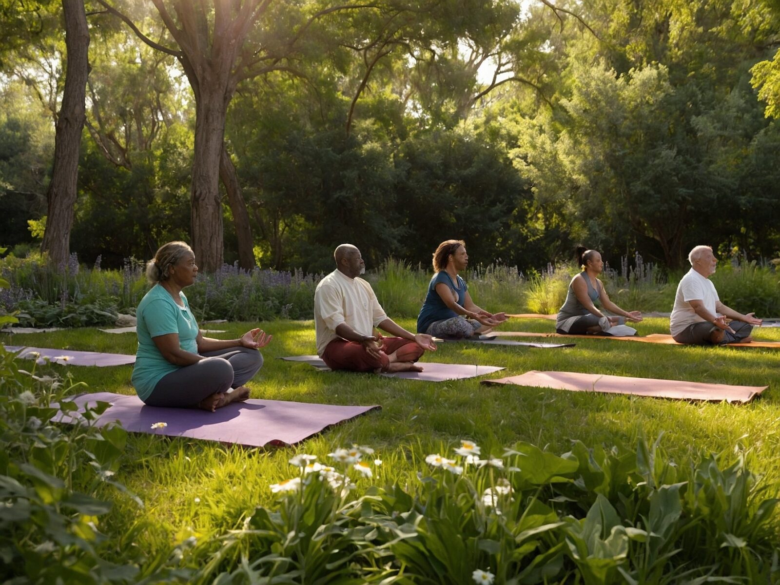 vibrant outdoor yoga session for health