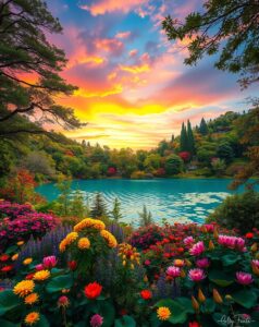 Vibrant Palette of Colors in Nature – free AI stock image