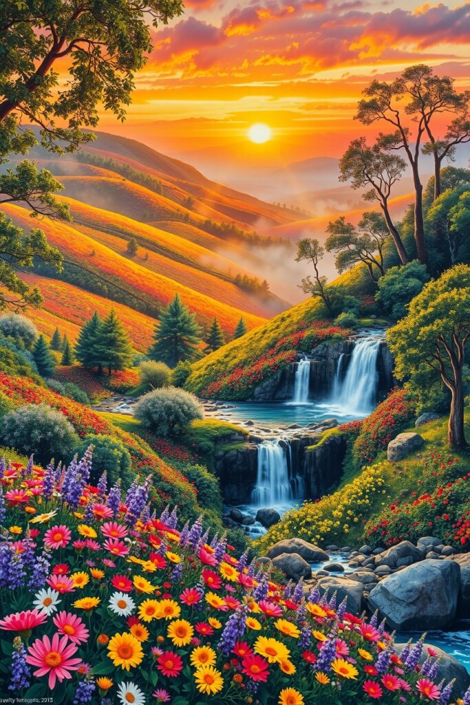 Vibrant Palette of Nature’s Colors – free AI stock image
