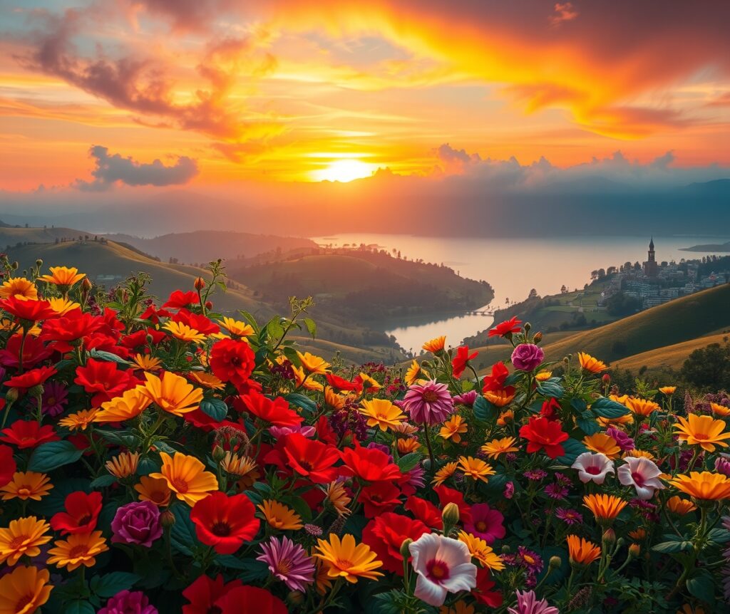 Vibrant Palette of Nature’s Colors – free AI stock image
