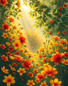Vibrant Palette of Nature’s Hues – free AI stock image