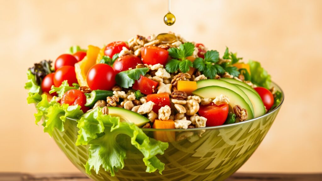Vibrant Salad Bowl with Fresh Ingredients – free AI stock image