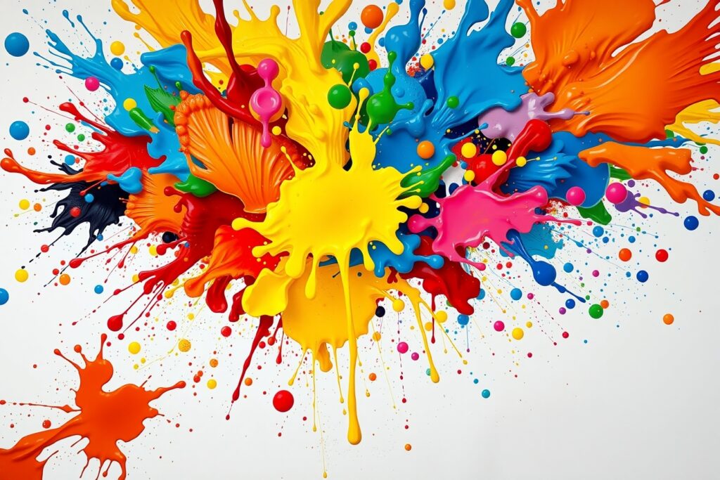 A Vibrant Spectrum of Colorful Splashes – free AI stock image
