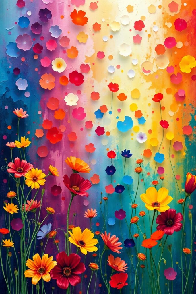 A Vibrant Spectrum of Colors Blossoming – free AI stock image