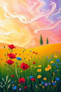 A Vibrant Spectrum of Nature’s Colors – free AI stock image