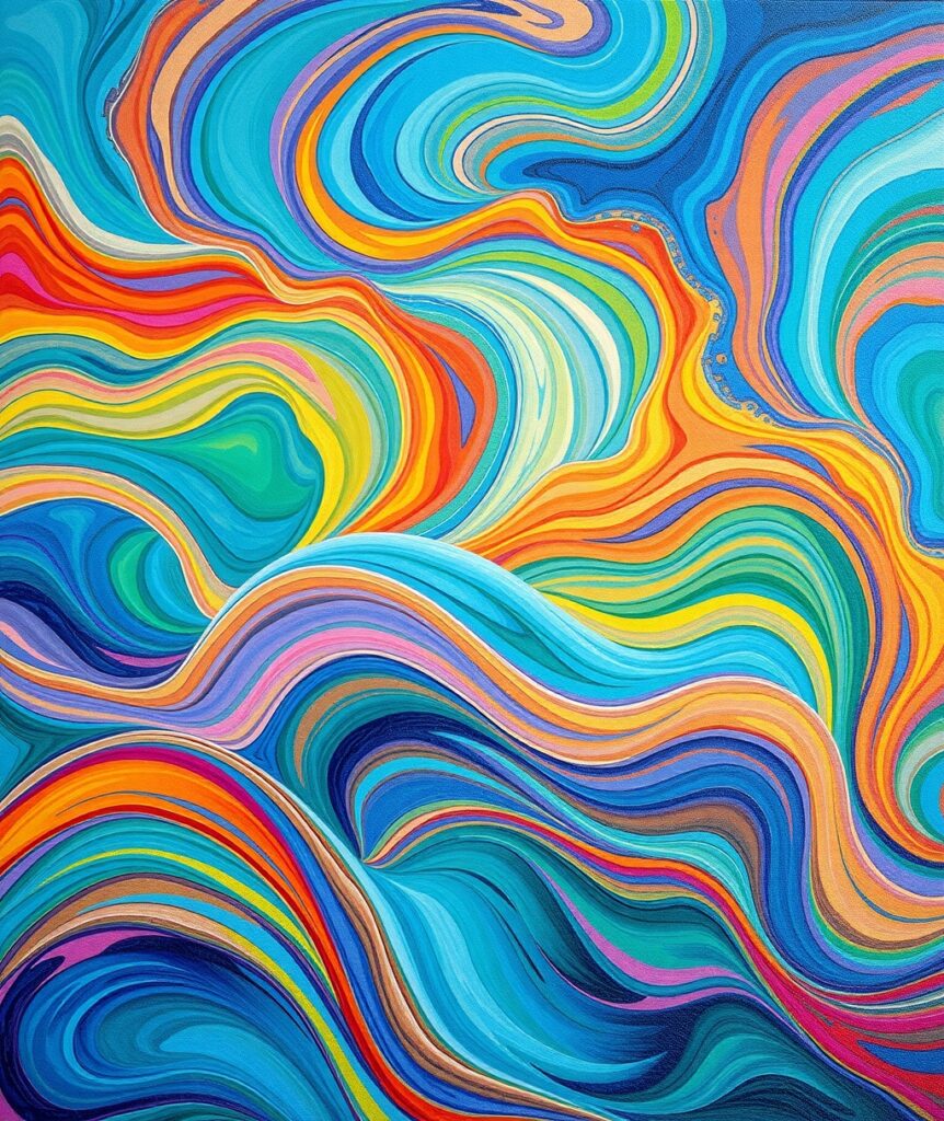 Vibrant Spectrum of Colorful Waves – free AI stock image