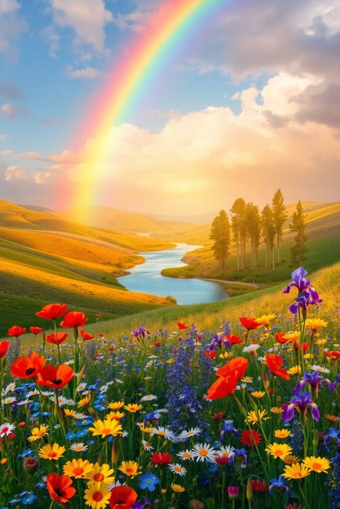 A Vibrant Spectrum of Colors in Nature – free AI stock image