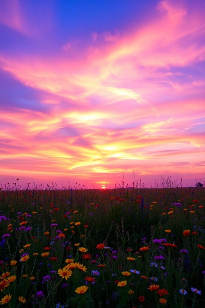 Vibrant Spectrum of Nature’s Colors – free AI stock image