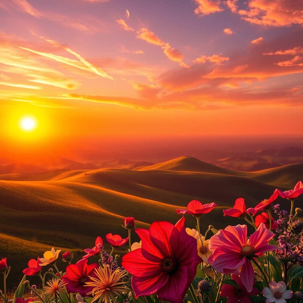 A Vibrant Spectrum of Nature’s Colors – free AI stock image