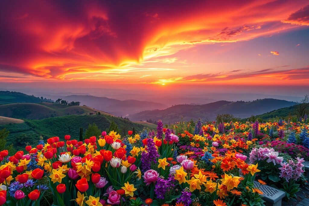 Vibrant Spectrum of Nature’s Colors – free AI stock image