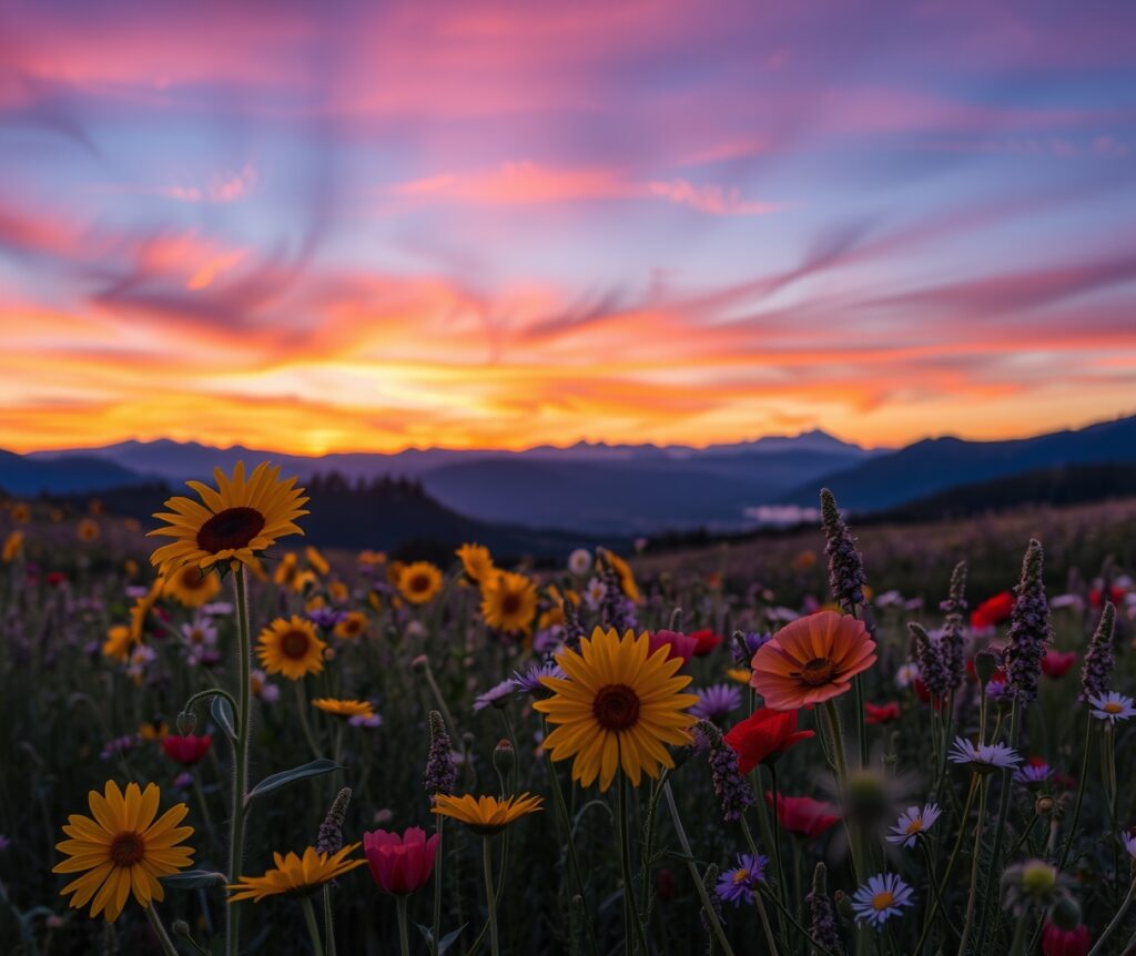 Vibrant Spectrum of Nature’s Colours – free AI stock image