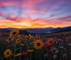 Vibrant Spectrum of Nature’s Colours – free AI stock image