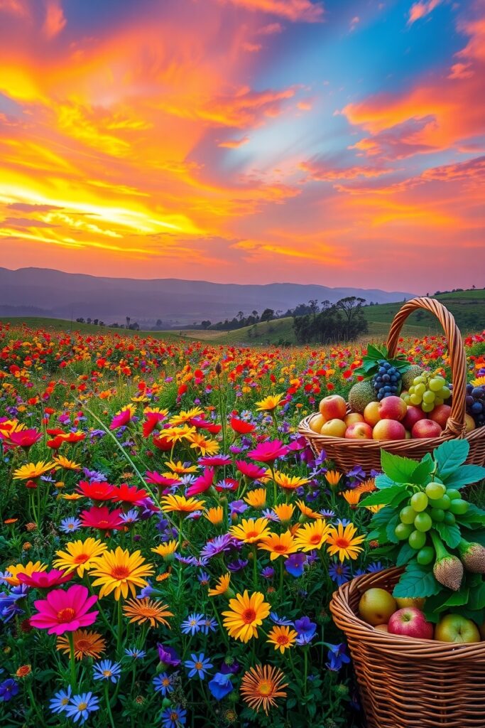 Vibrant Spectrum of Nature’s Palette – free AI stock image