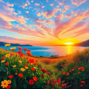 Vibrant Spectrum of Nature’s Palette – free AI stock image
