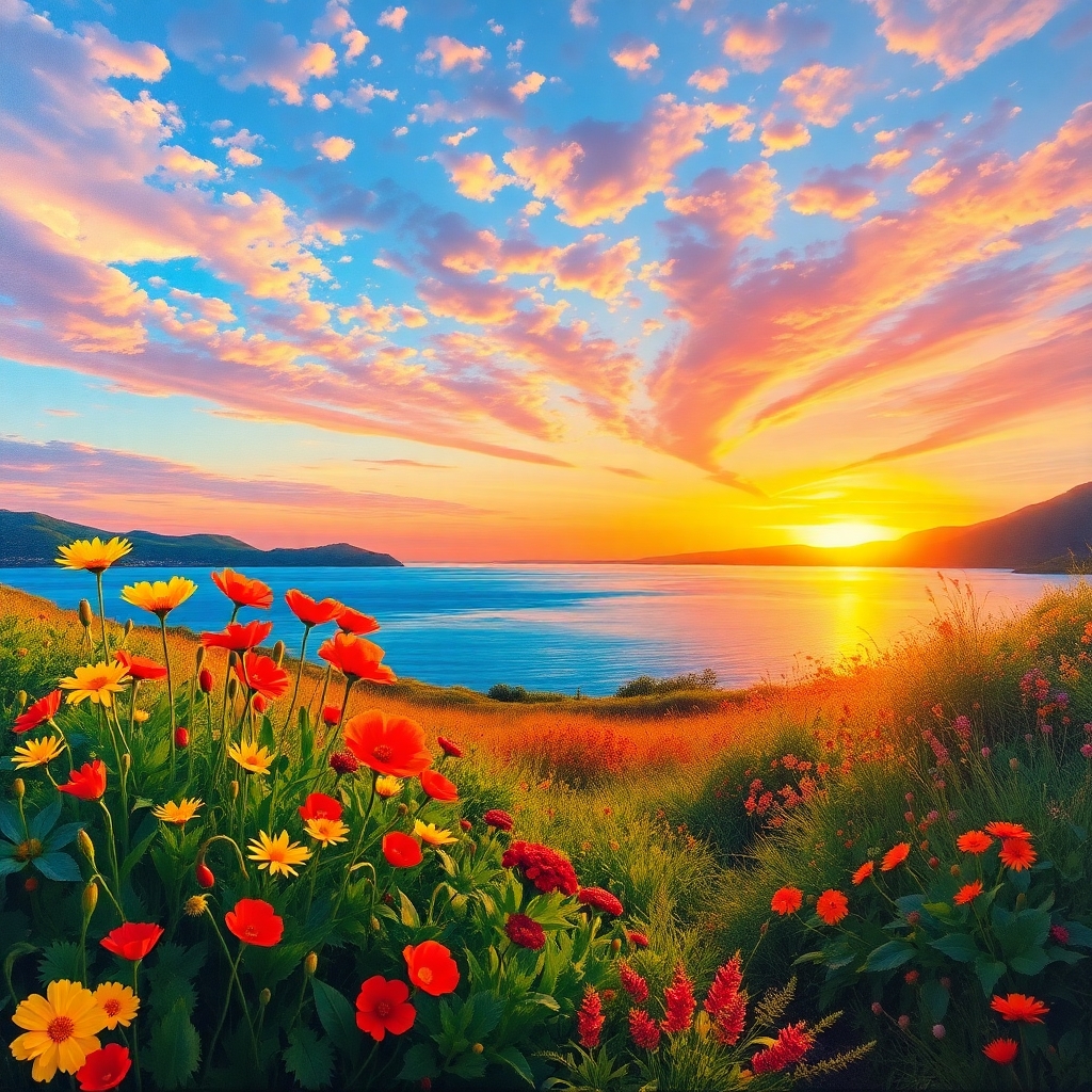 Vibrant Spectrum of Nature’s Palette – free AI stock image
