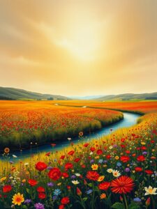 Vibrant Spectrum of Nature’s Palette – free AI stock image