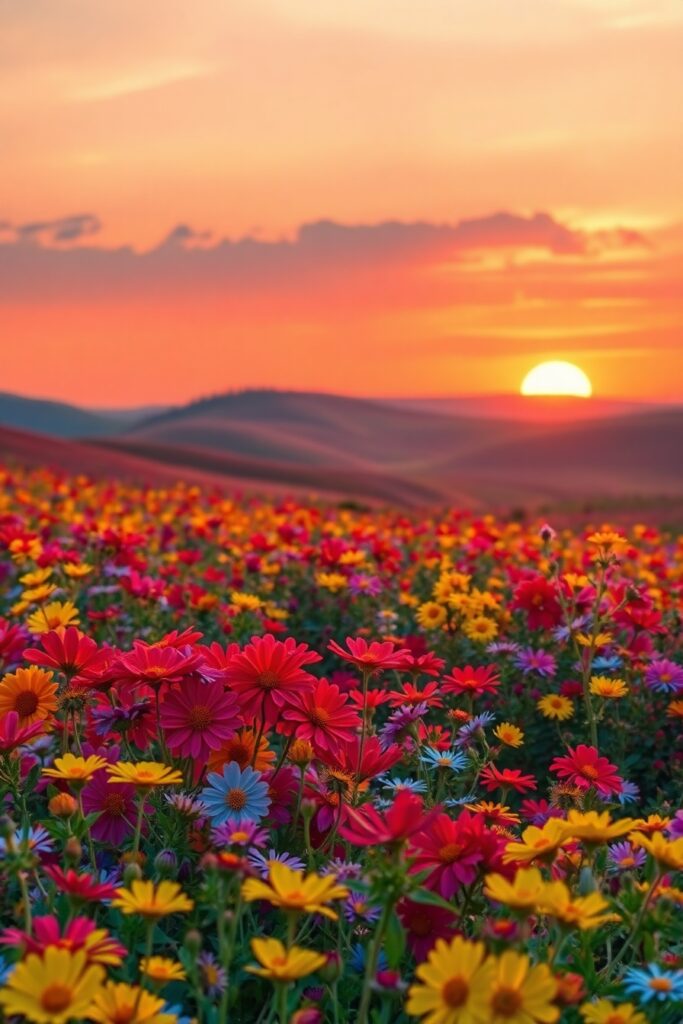 Vibrant Spectrum of Rainbow Hues in Nature – free AI stock image