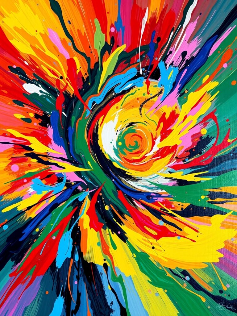 Vibrant Splash of Colorful Abstract Patterns – free AI stock image
