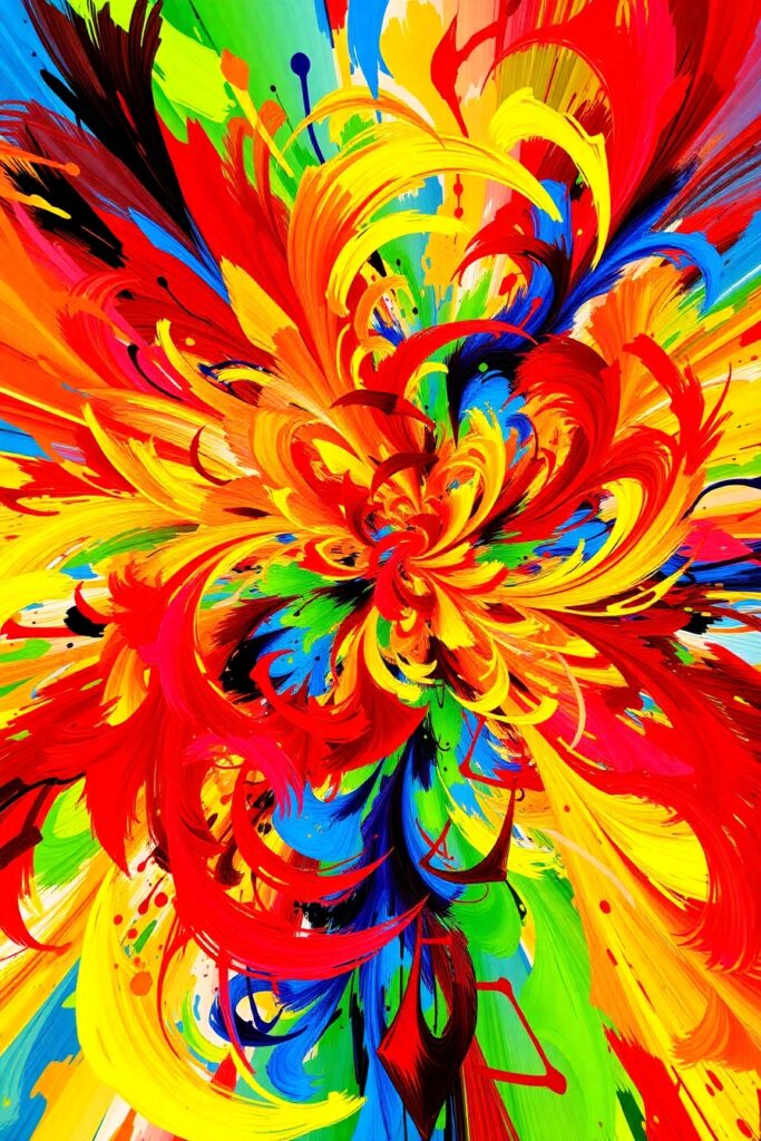 Vibrant Splash of Abstract Colors – free AI stock image