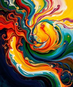 Vibrant Splash of Abstract Colors in Motion – free AI stock image