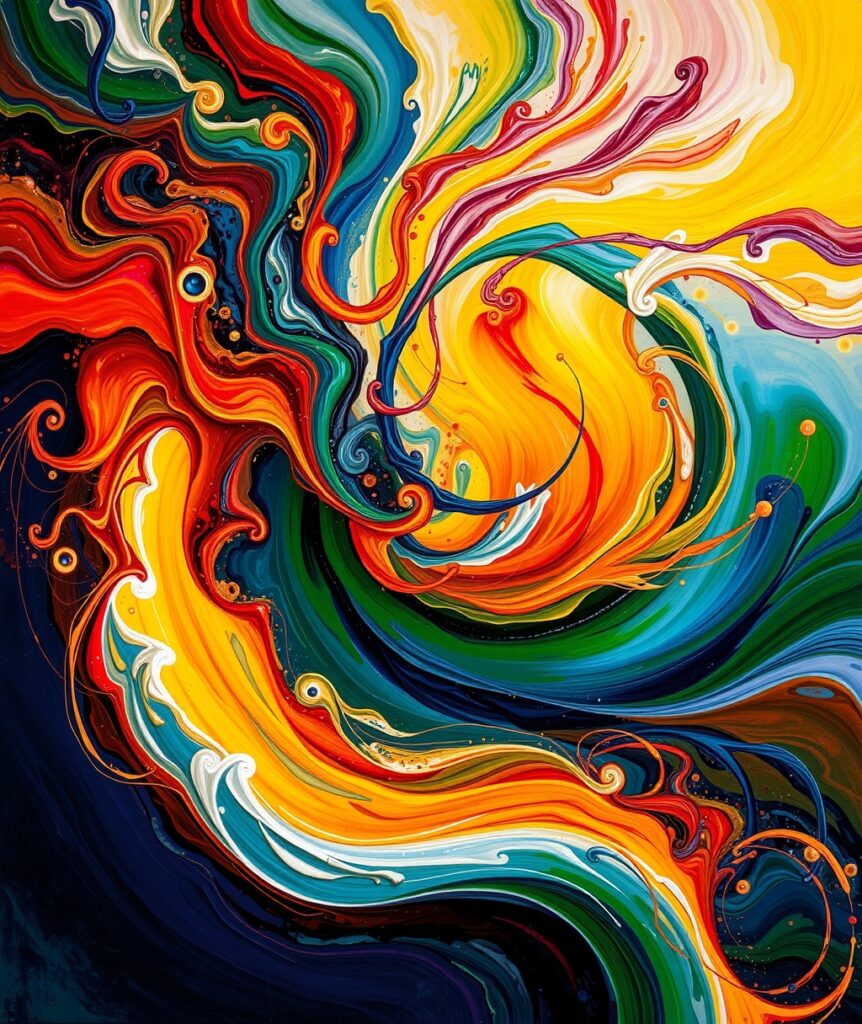 Vibrant Splash of Abstract Colors in Motion – free AI stock image