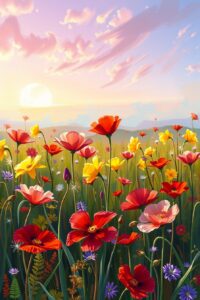 Vibrant Splash of Colours in Nature – free AI stock image