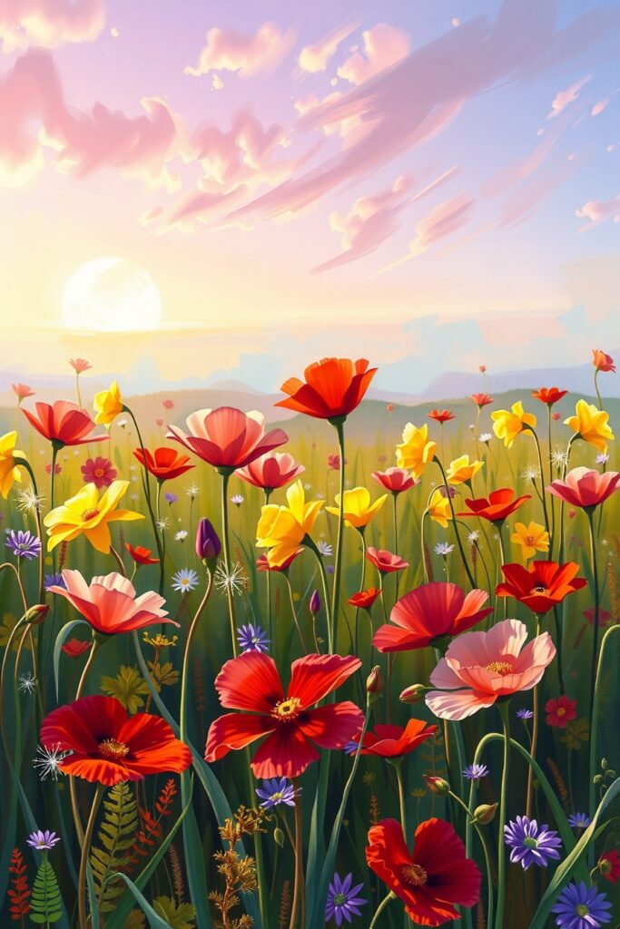 Vibrant Splash of Colours in Nature – free AI stock image