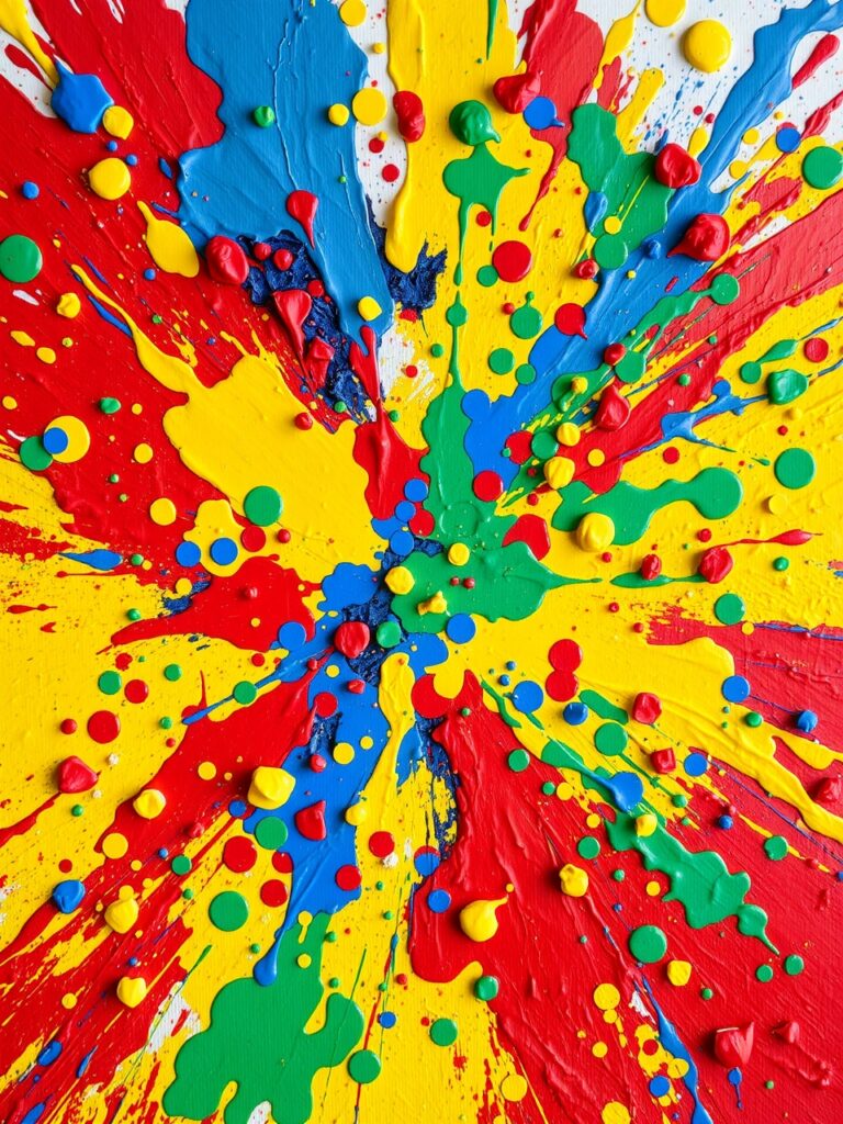 Vibrant Splash of Mixed Colors on Canvas – free AI stock image