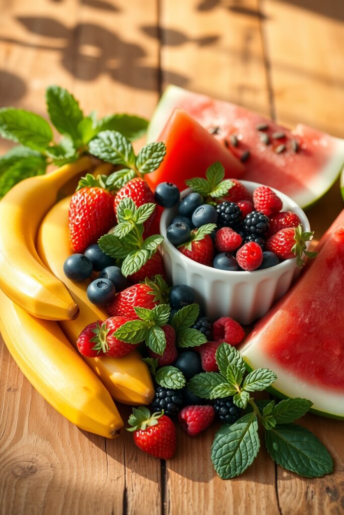 Vibrant Spread of Fresh Organic Fruits – free AI stock image